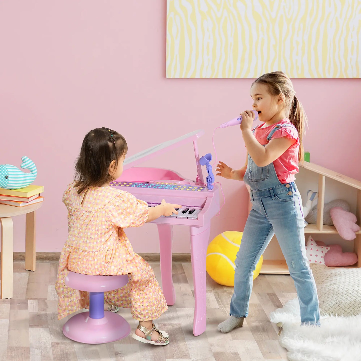 Mini Electronic Piano, 37 Key Keyboard, Kids Toy with Microphone, Pink Electronic Musical Pianos at Gallery Canada
