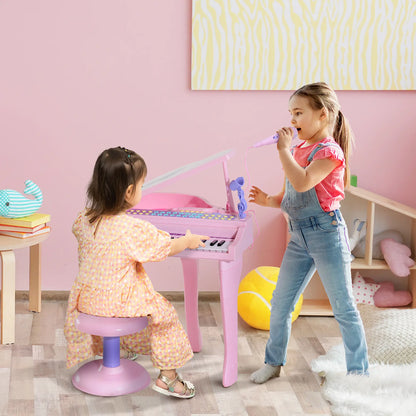 Mini Electronic Piano, 37 Key Keyboard, Kids Toy with Microphone, Pink Electronic Musical Pianos at Gallery Canada
