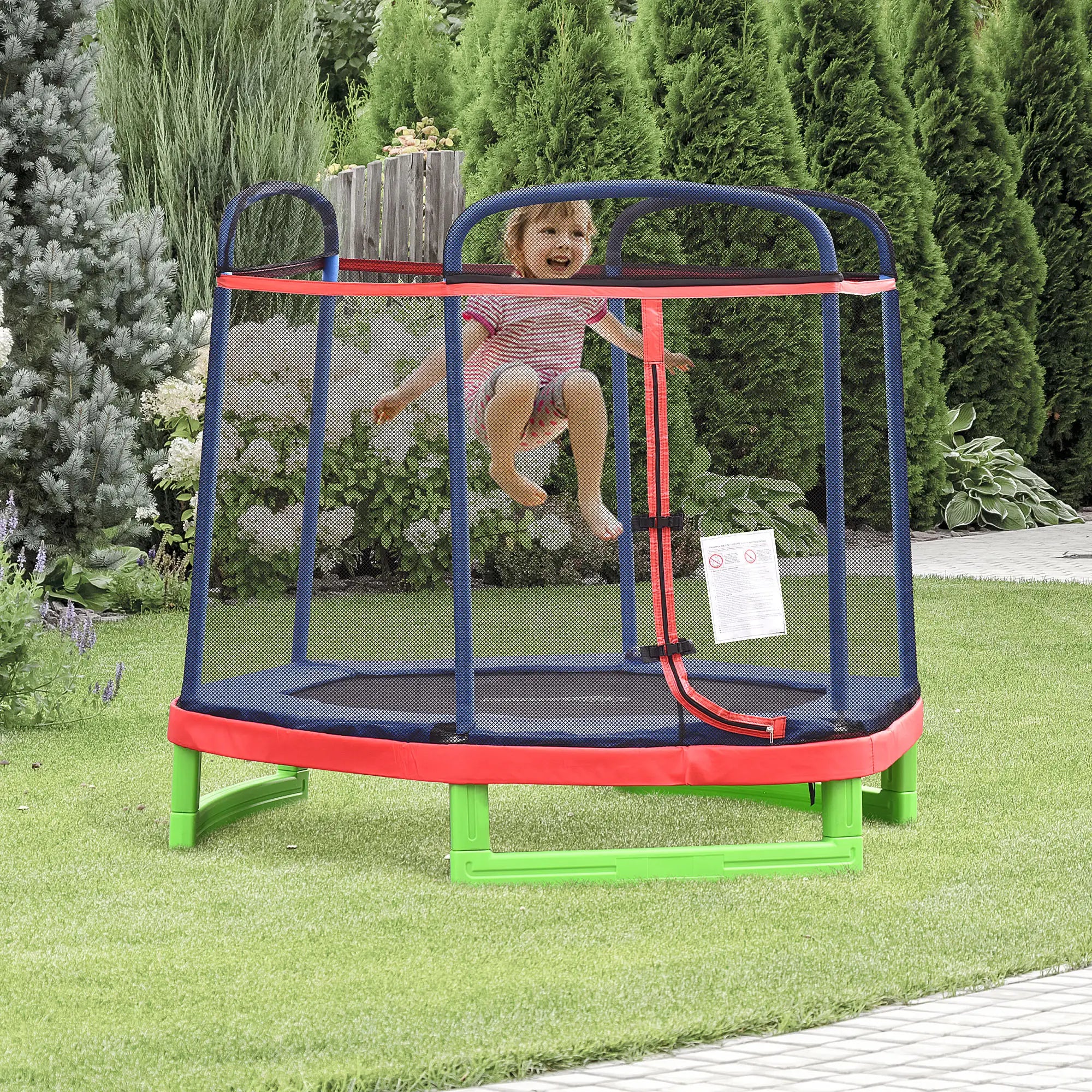 84.75 Inch Kids Trampoline with Safety Net, Red Trampolines at Gallery Canada