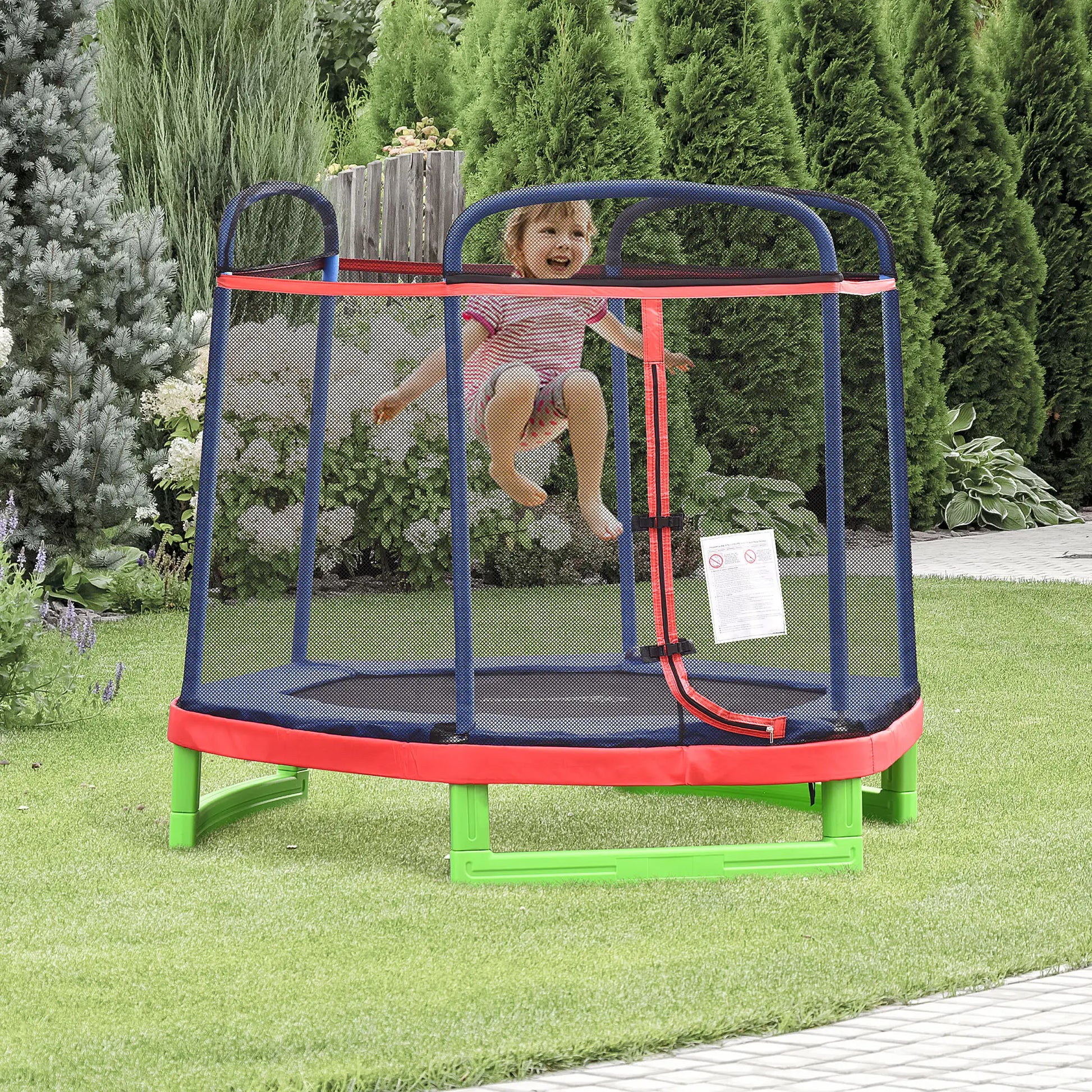 84.75 Inch Kids Trampoline with Safety Net, Red Trampolines at Gallery Canada