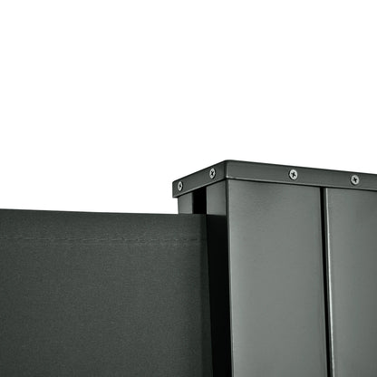 Double Retractable Side Awning, 236" x 63", Outdoor Privacy Wall, Grey Side Awnings at Gallery Canada