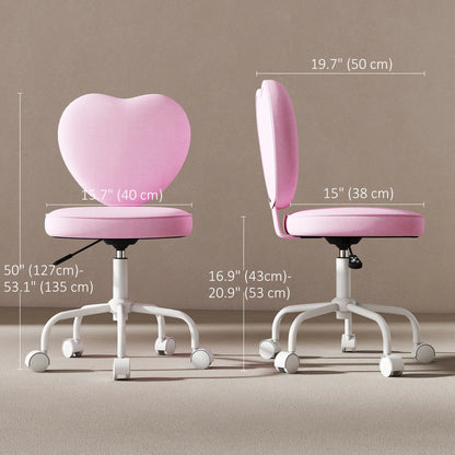 Heart Love Shaped Office Chair, Adjustable Height, Pink Task Chairs at Gallery Canada