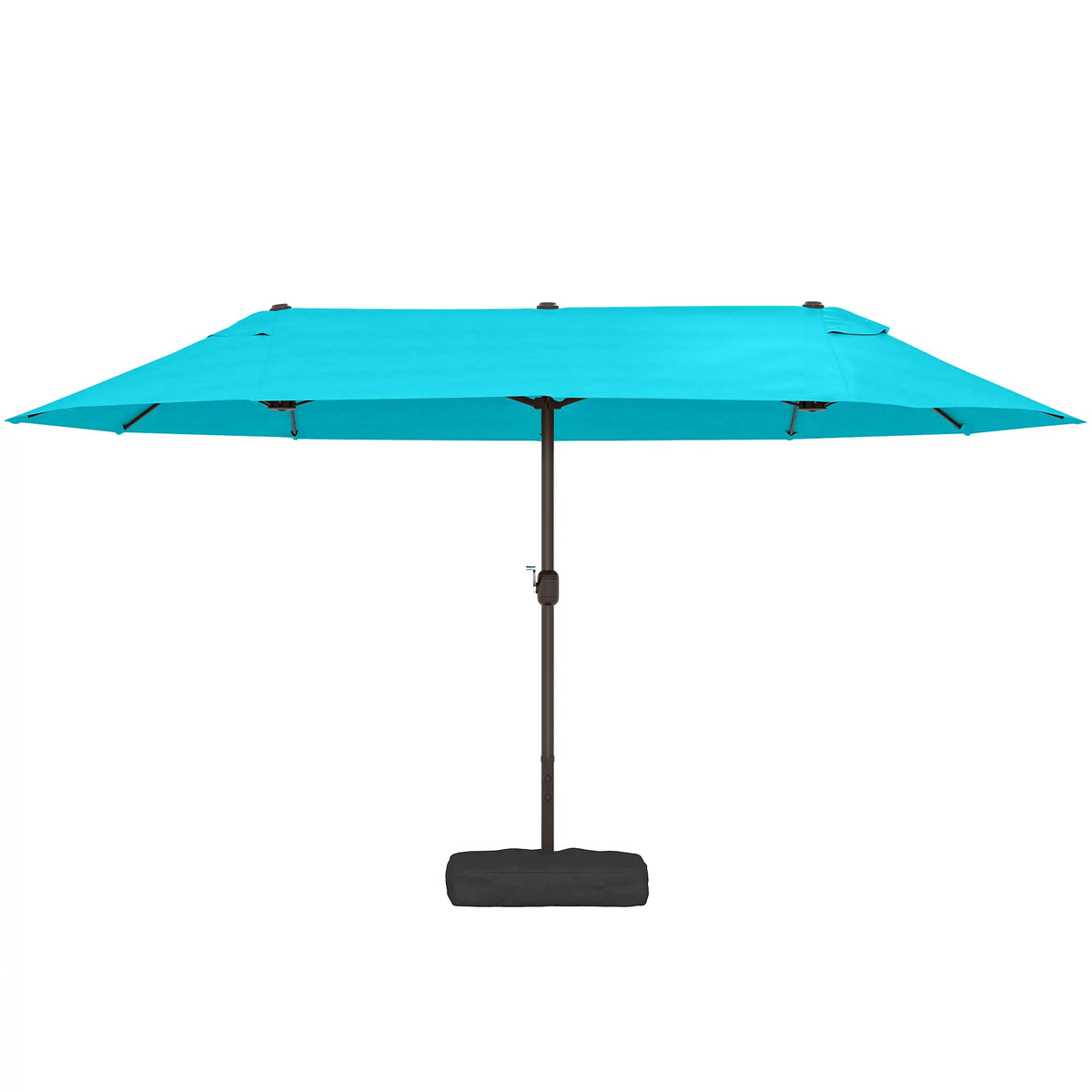 15' Outdoor Patio Umbrella, Twin Canopy Sunshade, Steel Table, Light Blue Double-sided Umbrellas Light Blue at Gallery Canada