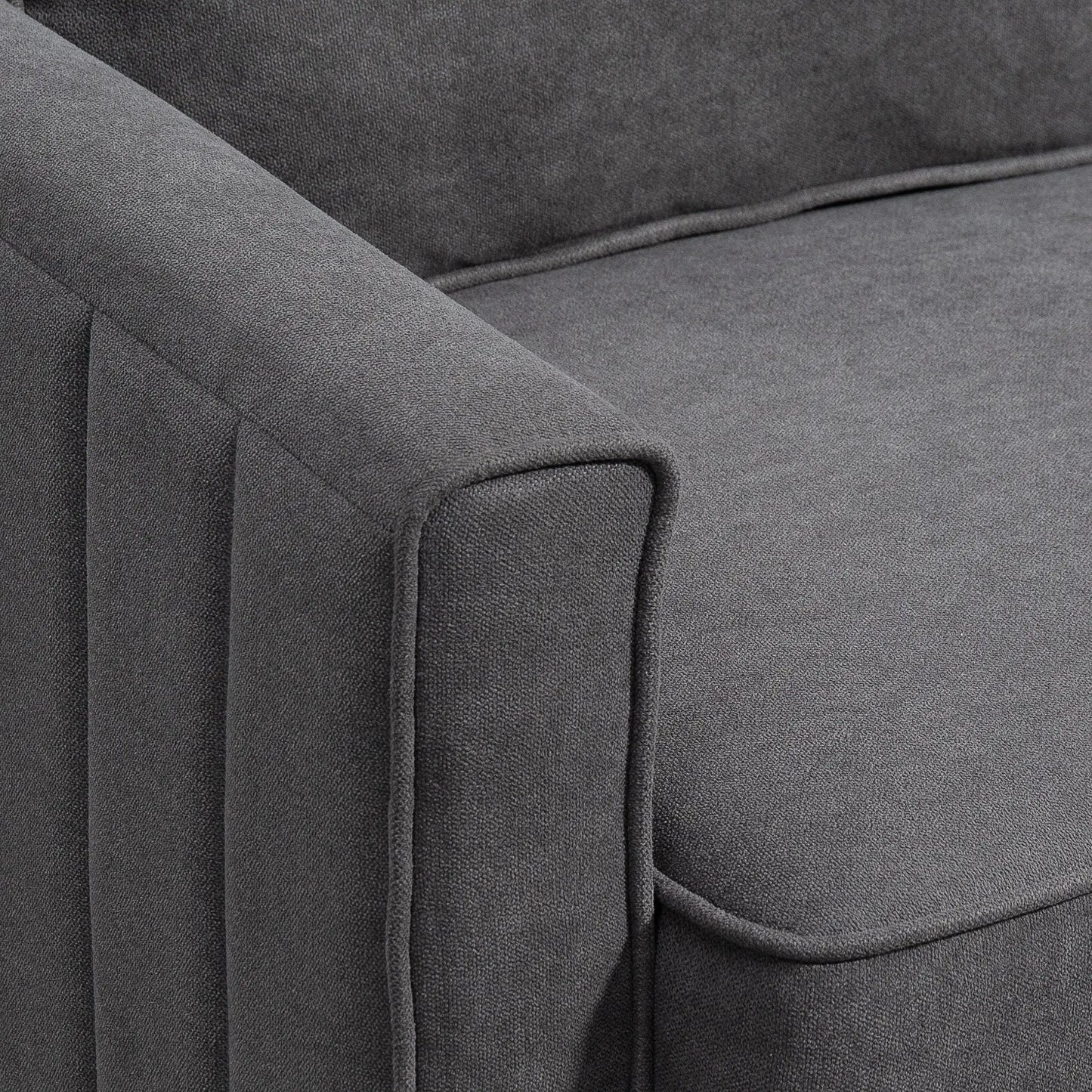 Linen Loveseat Sofa, 2 Seater with Thick Padded Seat, Dark Grey 2-Seater Sofas at Gallery Canada