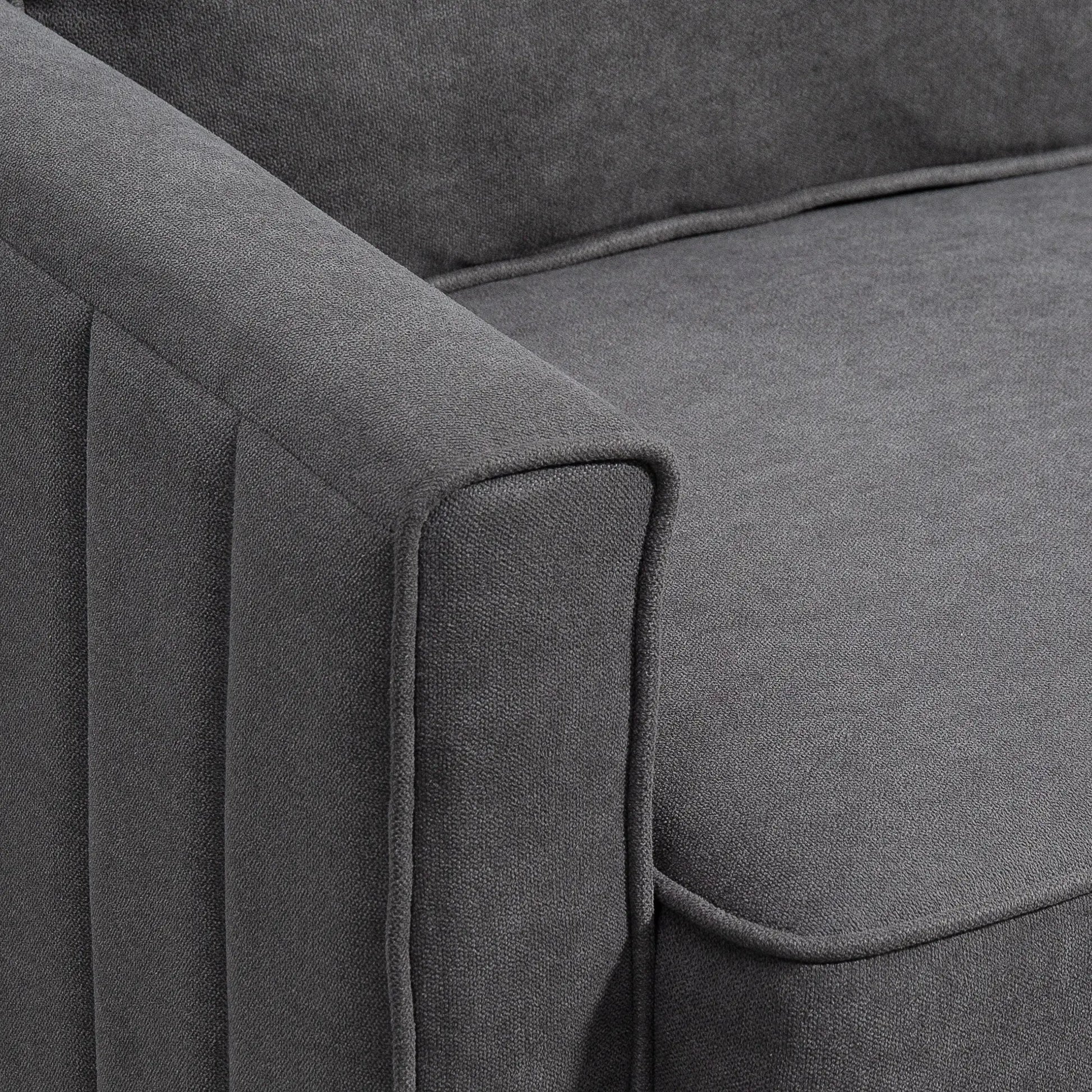 Linen Loveseat Sofa, 2 Seater with Thick Padded Seat, Dark Grey 2-Seater Sofas at Gallery Canada