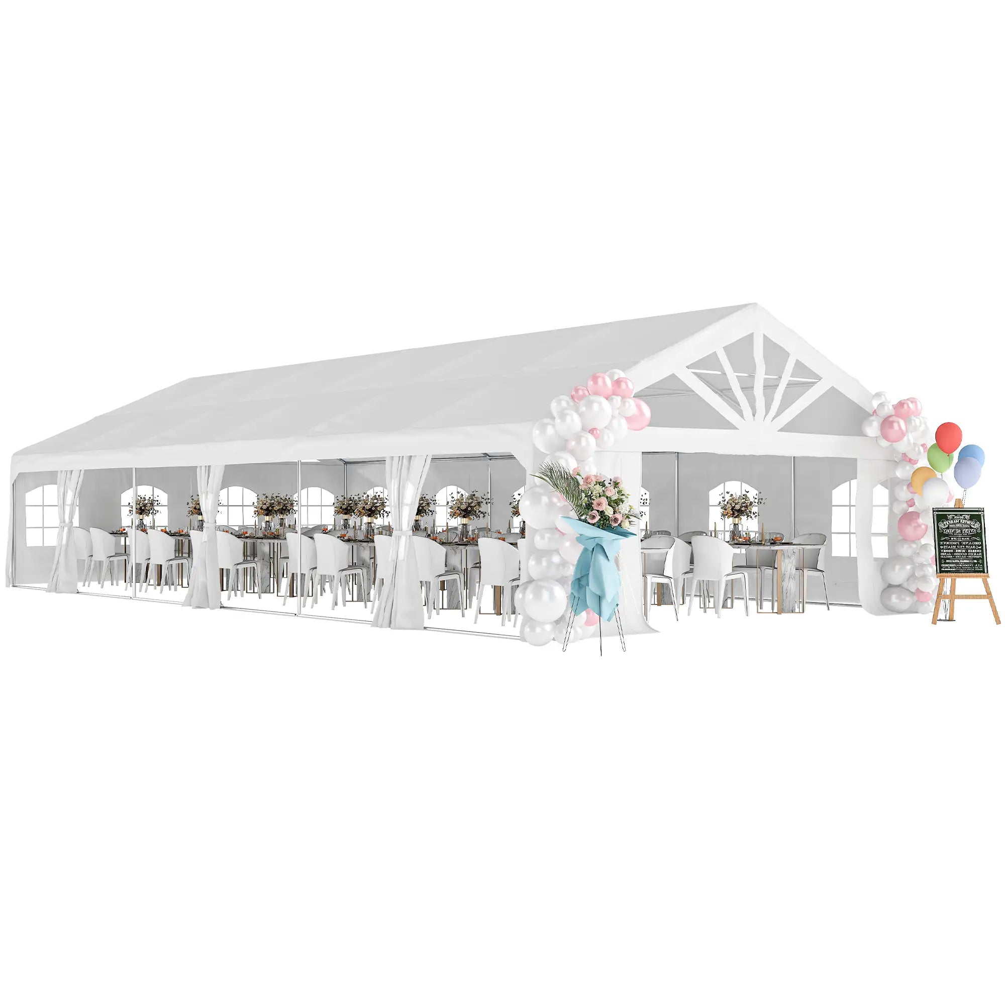 Heavy Duty Party Tent, 20' x 40' Large Sun Shade Canopy, White Canopy Tents at Gallery Canada