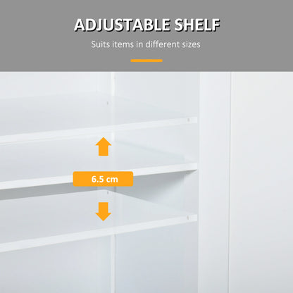 Freestanding Bathroom Cabinet, 2 Door, 2 Drawers, Adjustable Shelf, White Bathroom Cabinets at Gallery Canada