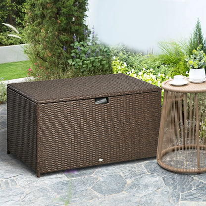 113 Gallon Outdoor Storage Box, Rattan Deck Box, Brown Patio Storage Boxes at Gallery Canada