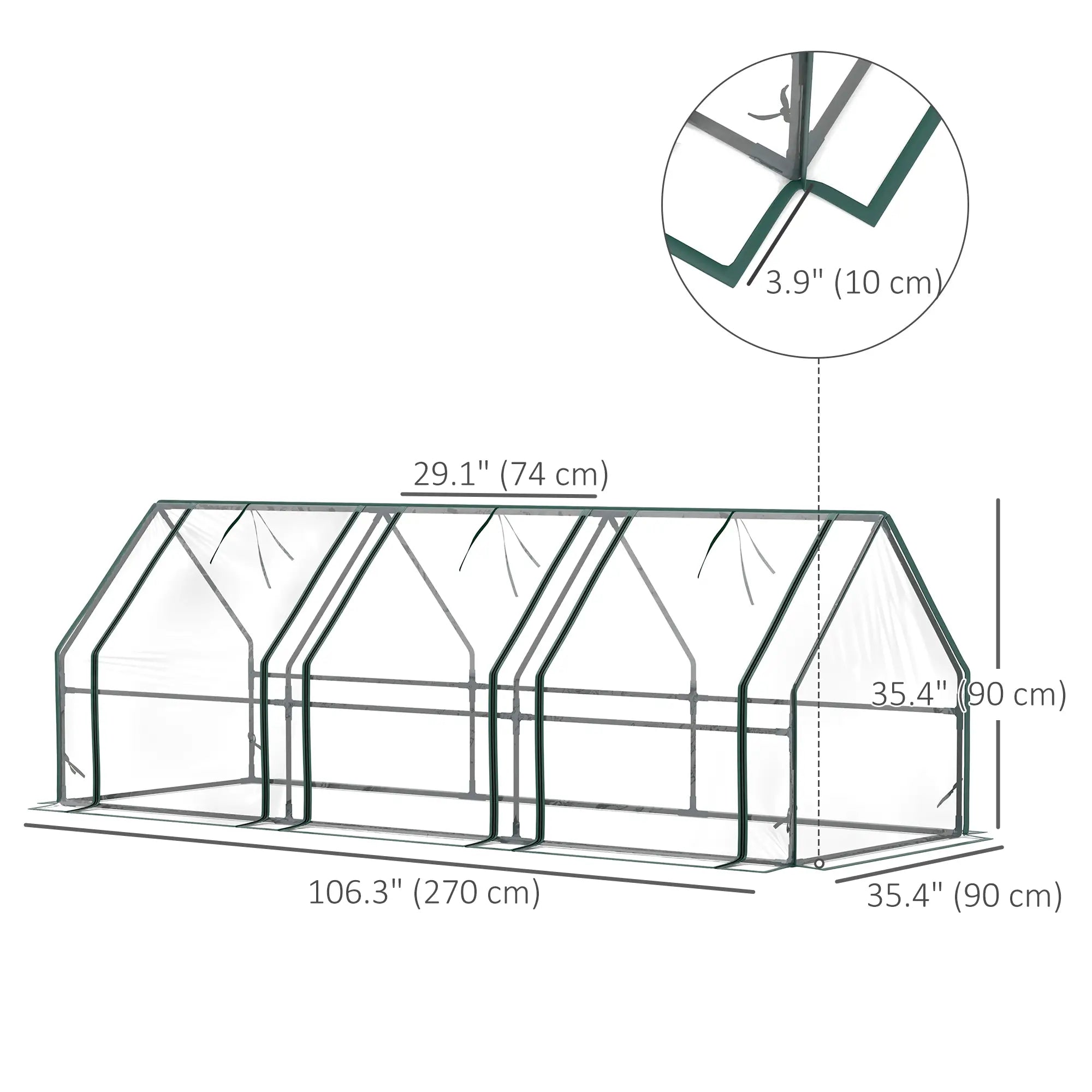Portable Mini Greenhouse Tunnel, Zippered Roll-up Doors, Clear Greenhouses at Gallery Canada