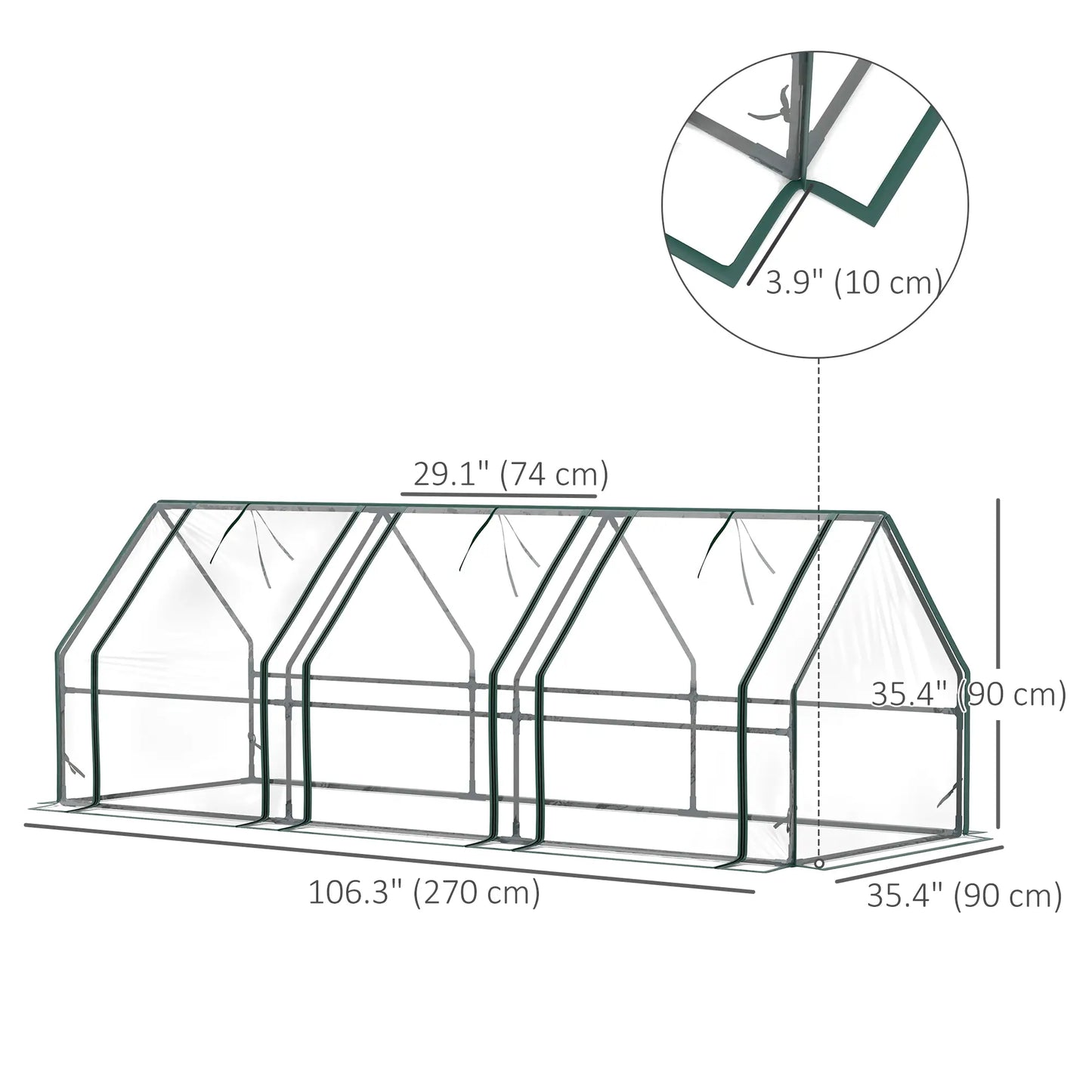 Portable Mini Greenhouse Tunnel, Zippered Roll-up Doors, Clear Greenhouses at Gallery Canada