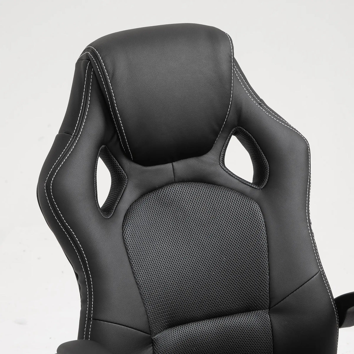Chaise de jeu de course, Roues pivotantes, Appuie-tête rembourré, Fonction d'inclinaison, Gris