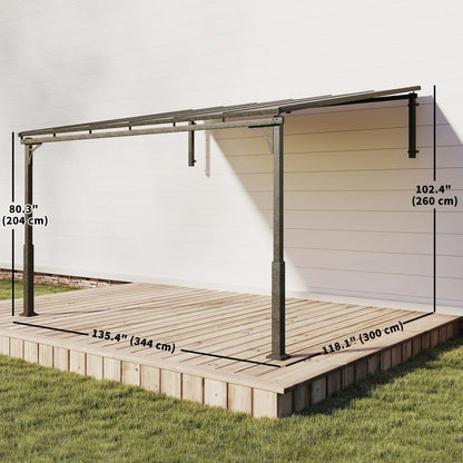 11' x 10' Outdoor Pergola, Wall Mounted Hardtop Gazebo, Polycarbonate Roof Pergolas at Gallery Canada