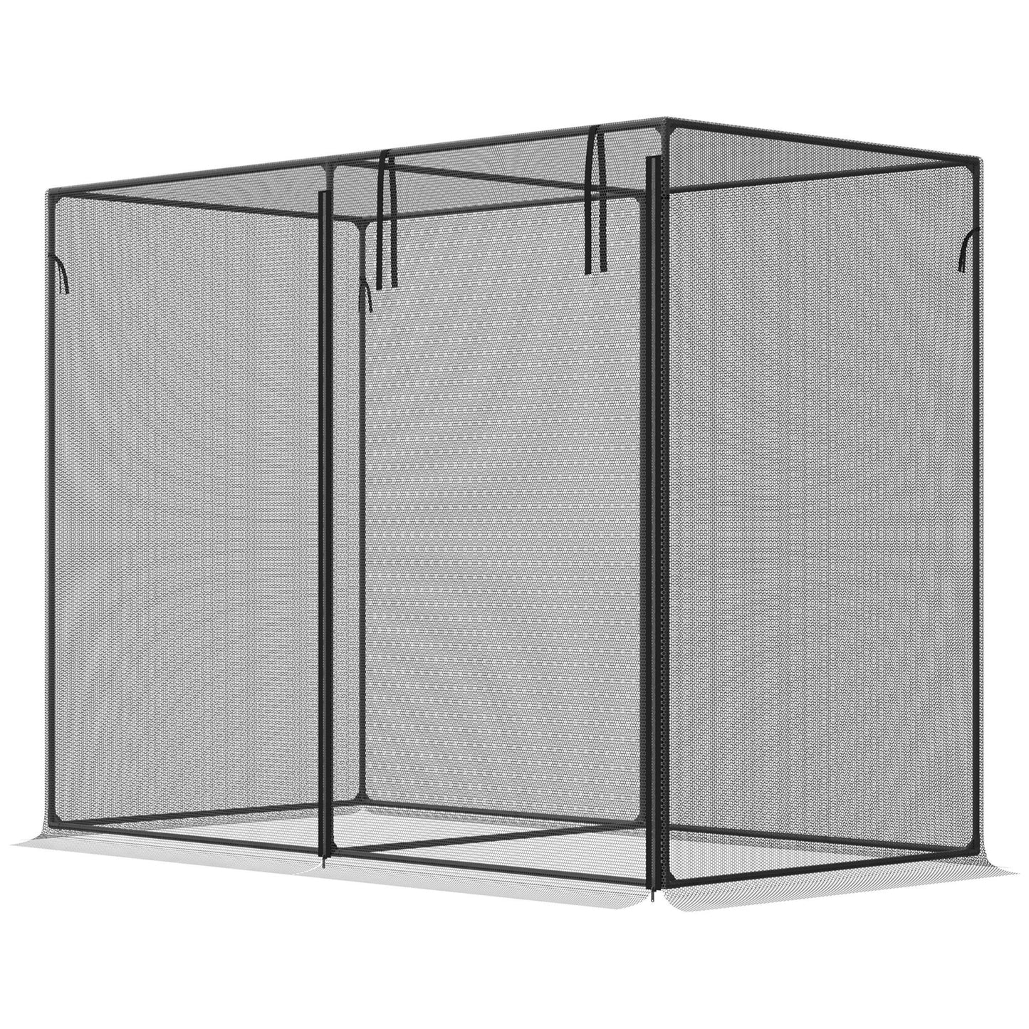6.5 x 3.3ft Crop Cage, Plant Protector, Zippered Door, Black Walk In Greenhouses Black at Gallery Canada