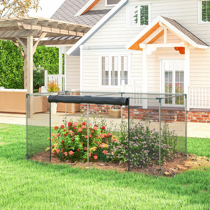 Galvanized Steel Crop Cage, Plant Protection Tent, 8' x 4', Black