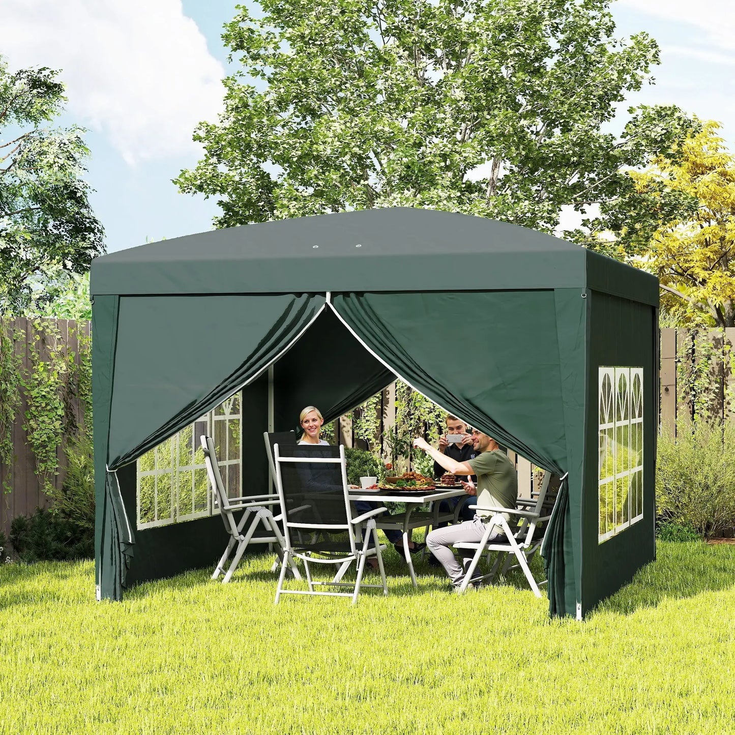 10'x10' Outdoor Pop Up Party Tent Wedding Gazebo, Dark Green Pop Up Canopies at Gallery Canada