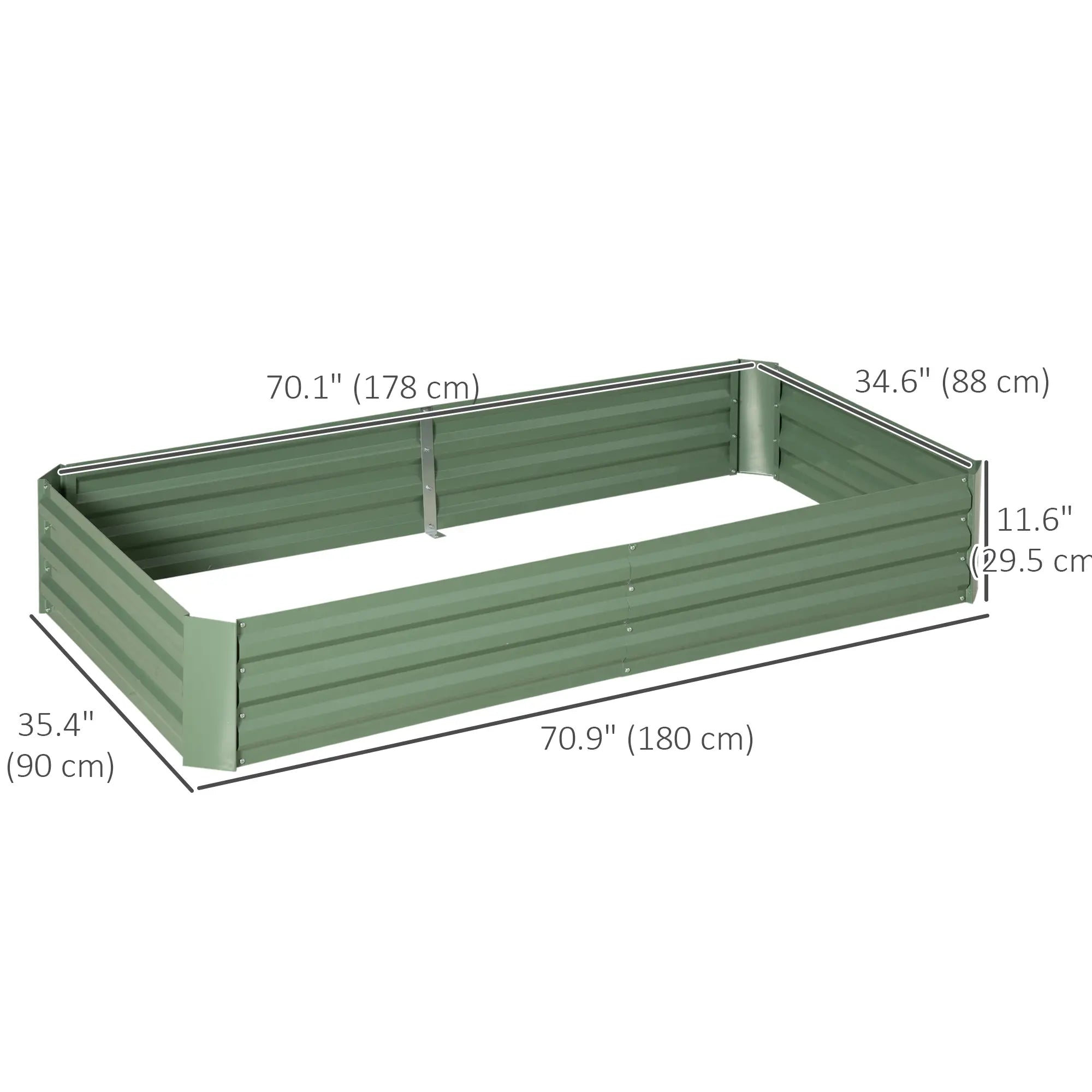 6' x 3' x 1' Raised Garden Bed, Steel Frame, Light Green Raised Garden Beds at Gallery Canada
