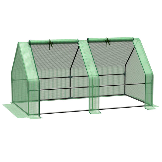 6' x 3' x 3' Portable Tunnel Greenhouse, Outdoor Garden, Green Mini Greenhouses Green at Gallery Canada