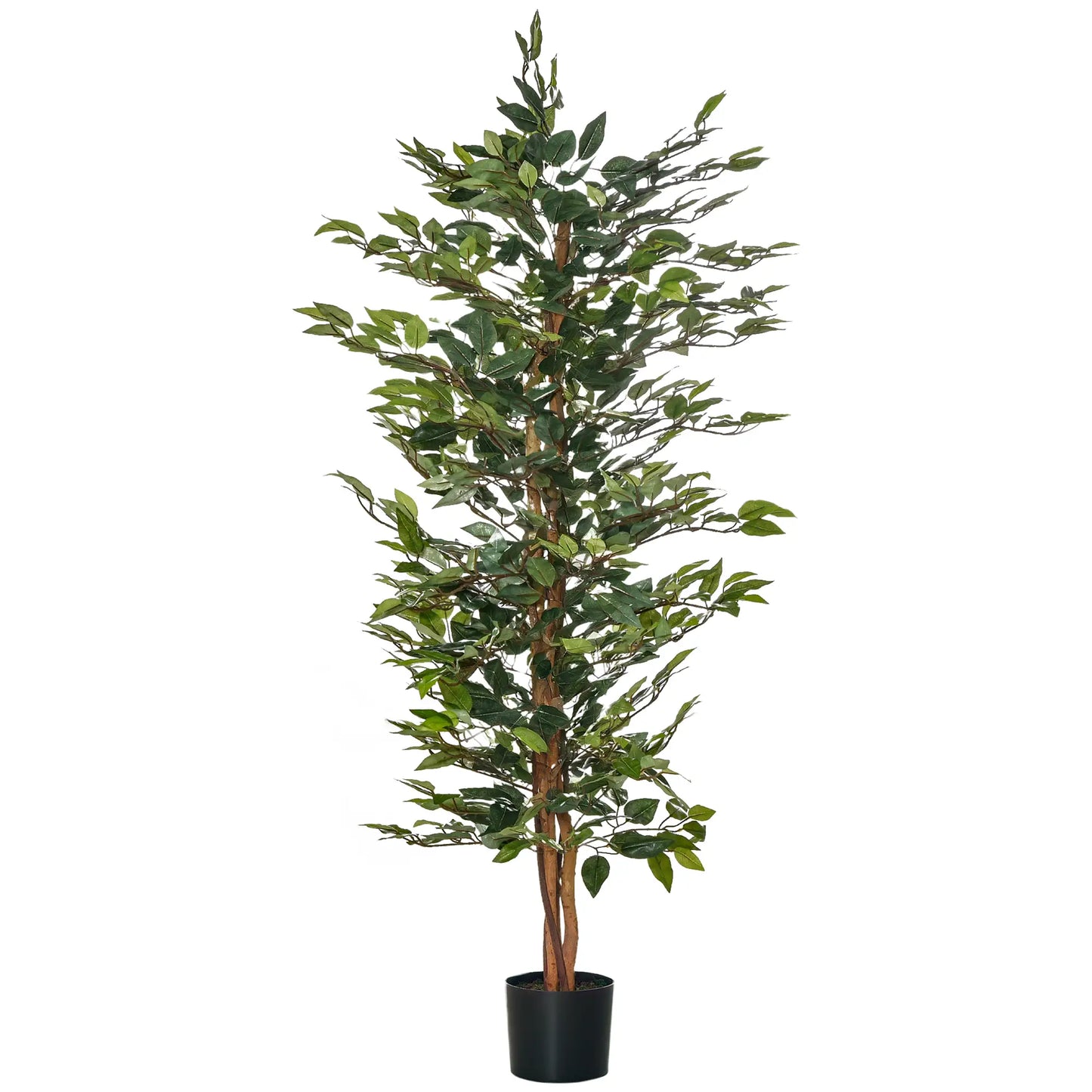 5FT Artificial Ficus Tree, Fake Plant in Nursery Pot, Indoor Decor Artificial Trees Green at Gallery Canada
