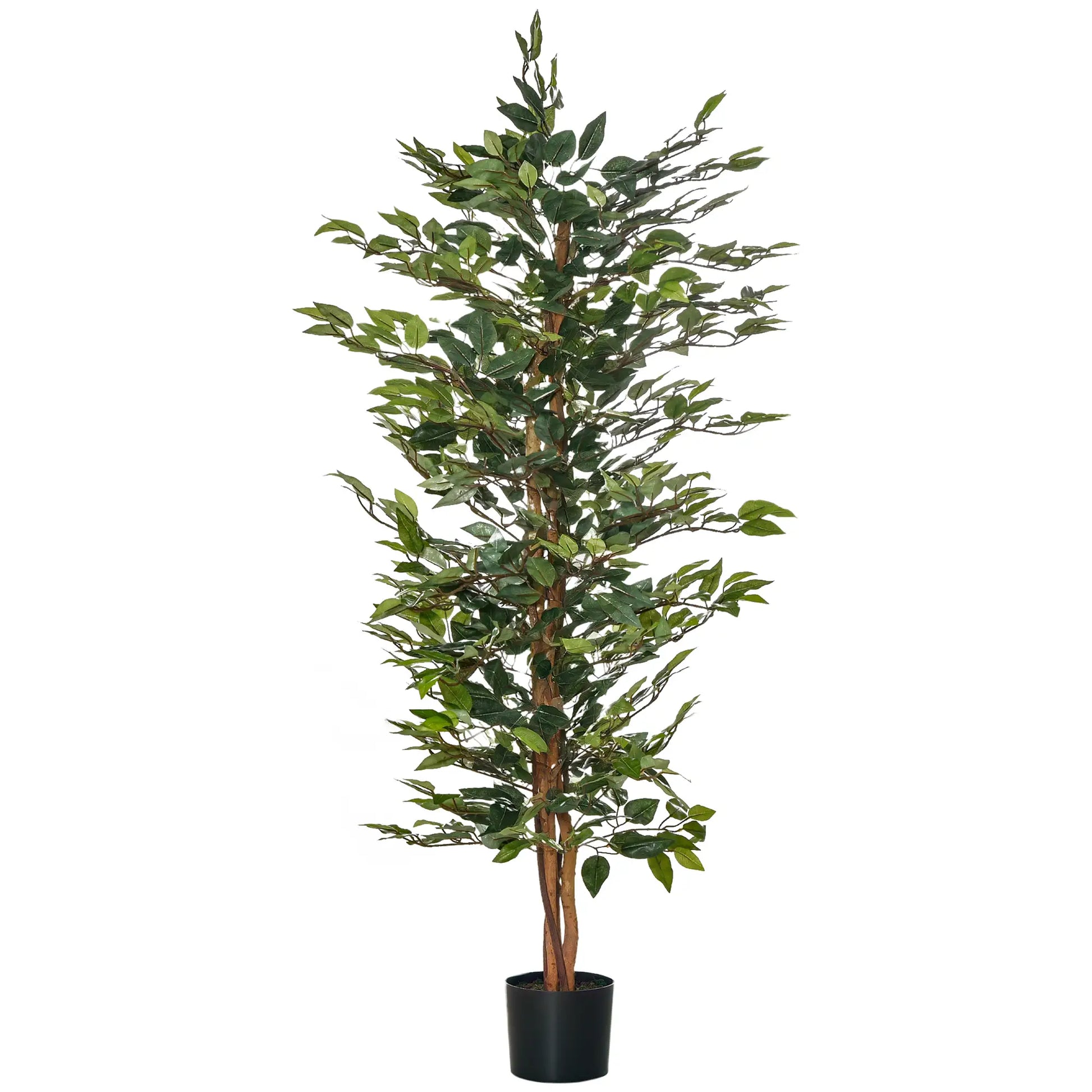 5FT Artificial Ficus Tree, Fake Plant in Nursery Pot, Indoor Decor Artificial Trees Green at Gallery Canada
