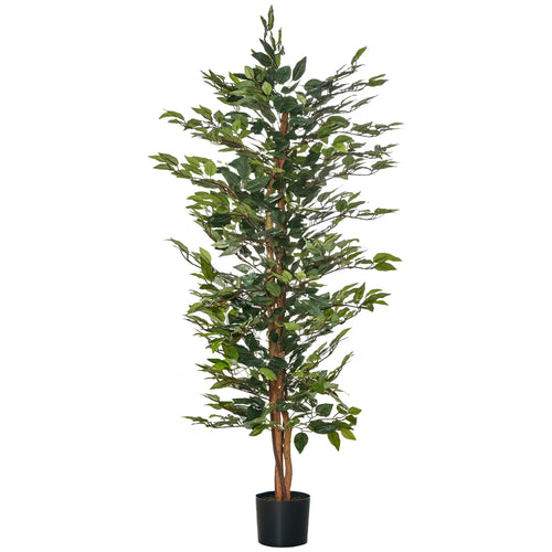 5FT Artificial Ficus Tree, Fake Plant in Nursery Pot, Indoor Decor