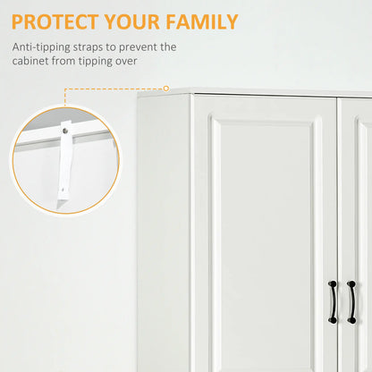 71" Freestanding Kitchen Pantry Cabinet, 4 Doors, Adjustable Shelves, White Kitchen Pantry Cabinets at Gallery Canada