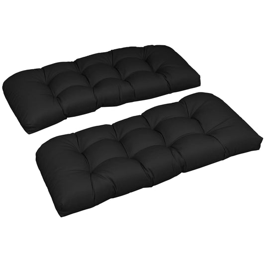 Patio Bench Replacement Cushions, Set of 2, 43" x 19" x 3", Black Patio Chair Cushions Black at Gallery Canada