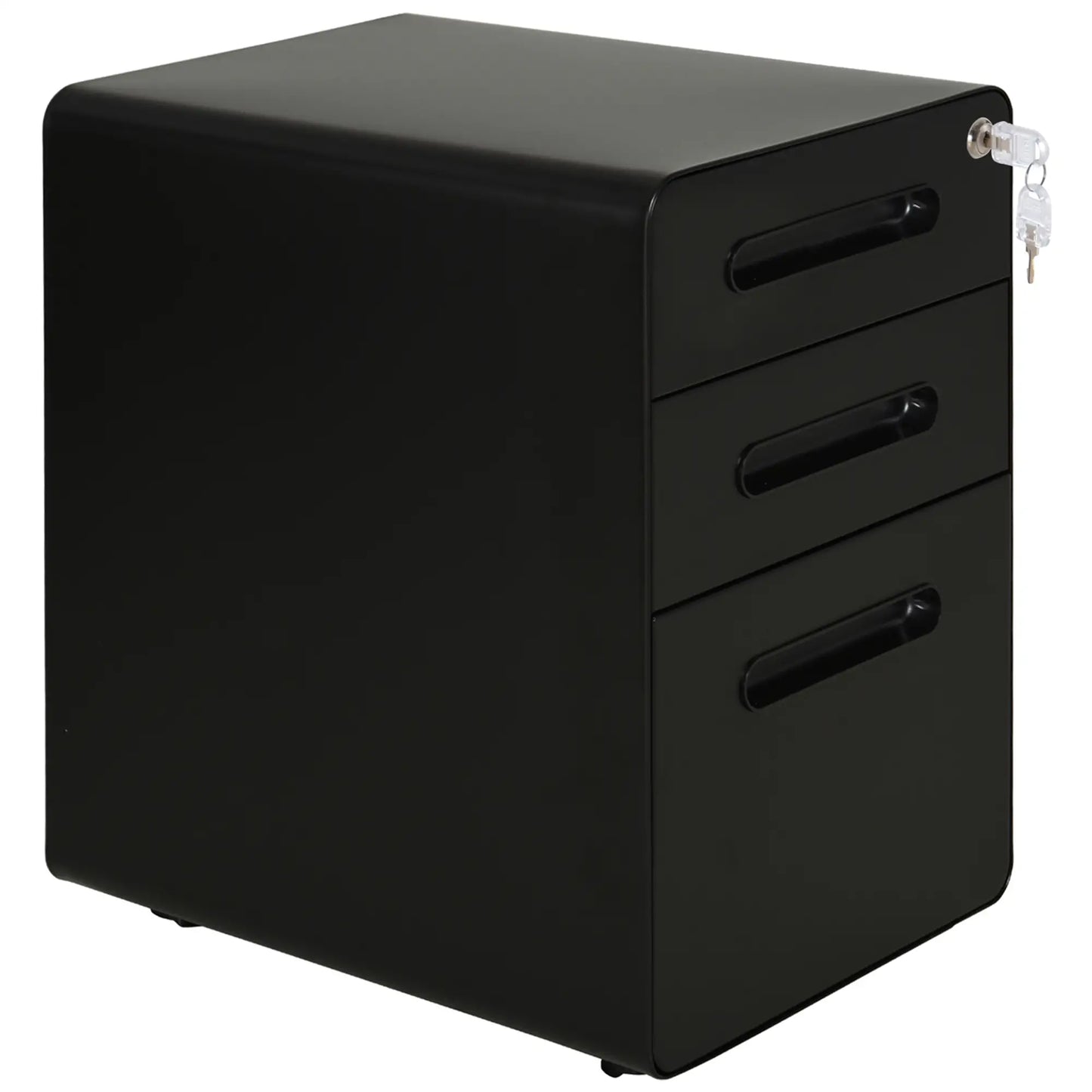Lockable File Cabinet, Steel Filing Cabinet on Wheels for Legal, A4, Letter Size, Home Office Office Cabinets & Cupboards Black at Gallery Canada