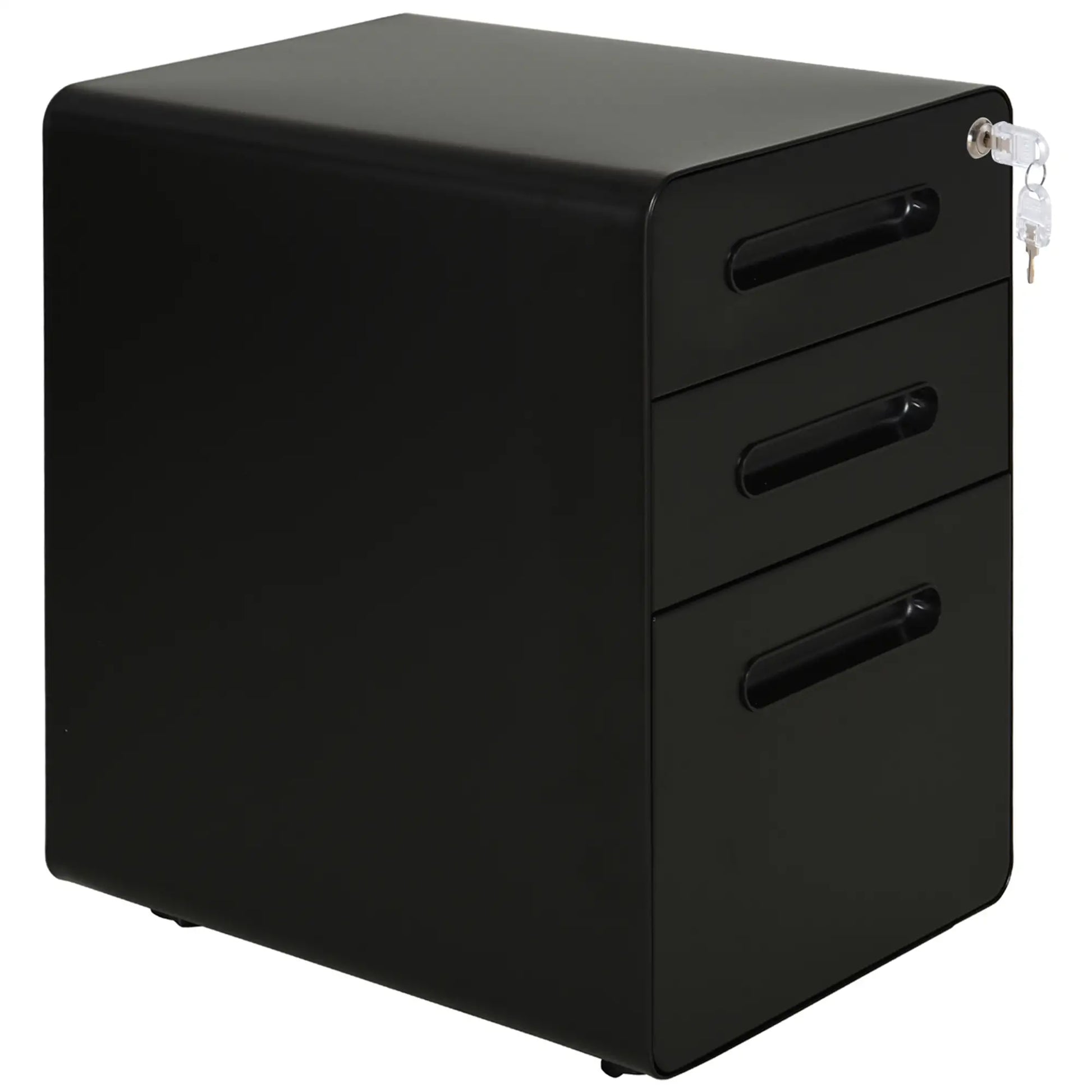 Lockable File Cabinet, Steel Filing Cabinet on Wheels for Legal, A4, Letter Size, Home Office Office Cabinets & Cupboards Black at Gallery Canada