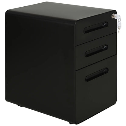 Lockable File Cabinet, Steel Filing Cabinet on Wheels for Legal, A4, Letter Size, Home Office Office Cabinets & Cupboards Black at Gallery Canada