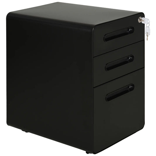 Lockable File Cabinet, Steel Filing Cabinet on Wheels for Legal, A4, Letter Size, Home Office Office Cabinets & Cupboards Black at Gallery Canada