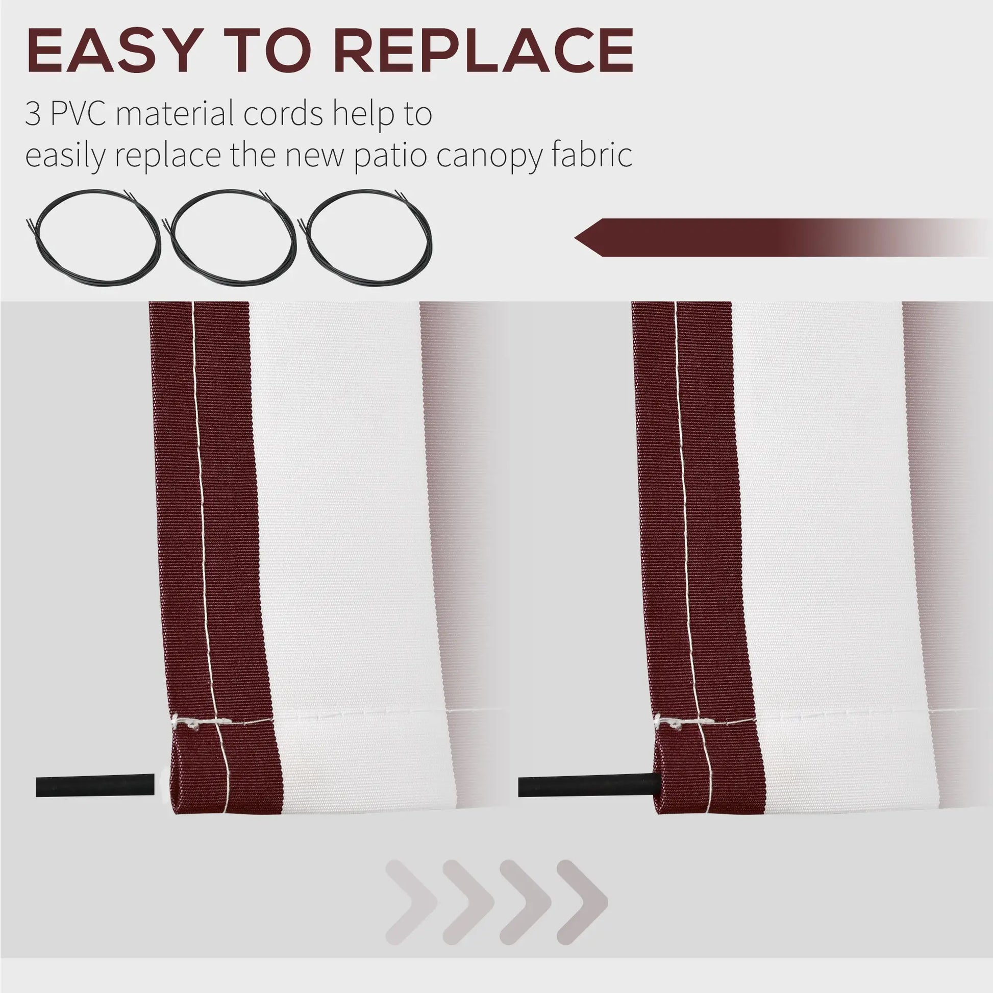 9' x 8' Outdoor Sunshade Canopy, UV Protection, White, Red Awning Fabric Replacement at Gallery Canada