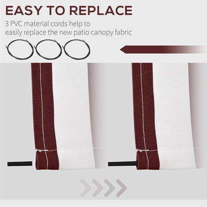 9' x 8' Outdoor Sunshade Canopy, UV Protection, White, Red Awning Fabric Replacement at Gallery Canada