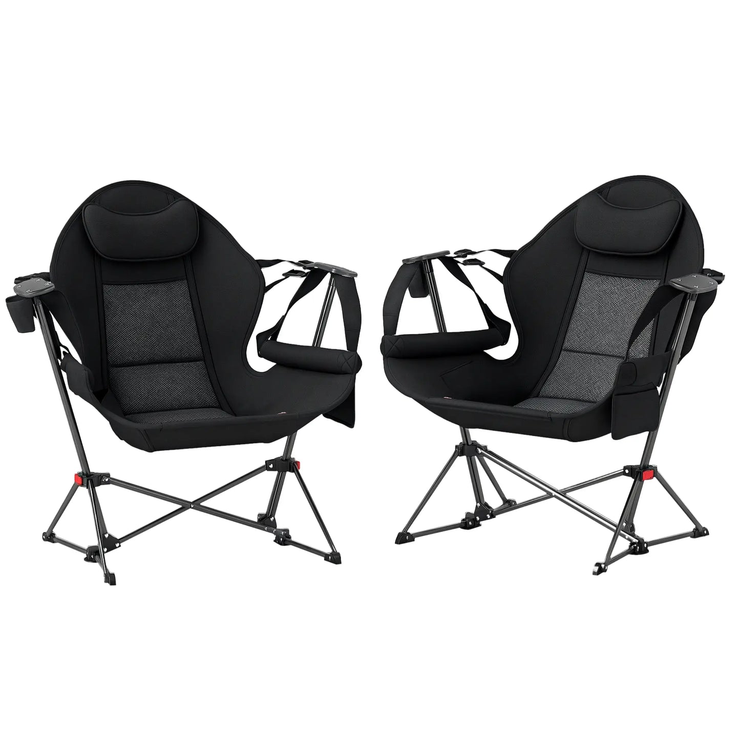Hammock Camping Chair Set of 2, Adjustable Back, Cup Holder, Padded Seat Picnic Tables & Camping Chairs at Gallery Canada