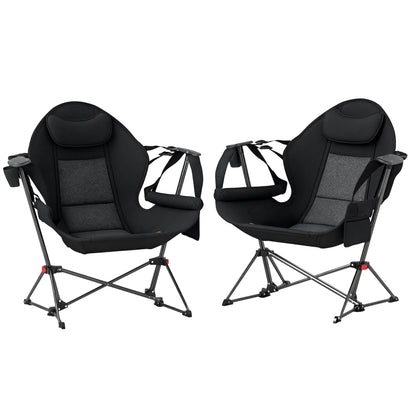 Hammock Camping Chair Set of 2, Adjustable Back, Cup Holder, Padded Seat Picnic Tables & Camping Chairs at Gallery Canada
