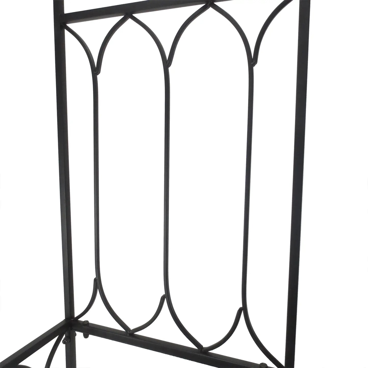 80" Tall Fairy Garden Arbor Arch, Metal Outdoor Bench Trellis, Black Garden Arches at Gallery Canada