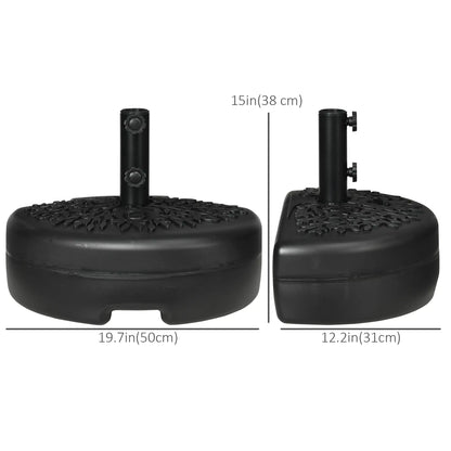 Half Round Umbrella Base, 40lb Water or 46lb Sand, Black Umbrella Bases at Gallery Canada