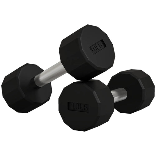 2 x 10lbs Dumbbells Set, Non-Slip Grip, Rubber Covered Weights