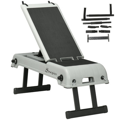 Multipurpose Workout Bench, Adjustable Stepper Deck with Resistance Ropes, Incline and Decline, Foldable Weight Bench for Home Gym Aerobic &; Strength Training at Gallery Canada