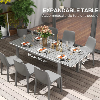 Expandable Aluminum Outdoor Dining Table, 6-8 People, Charcoal Grey Patio Dinning Tables at Gallery Canada