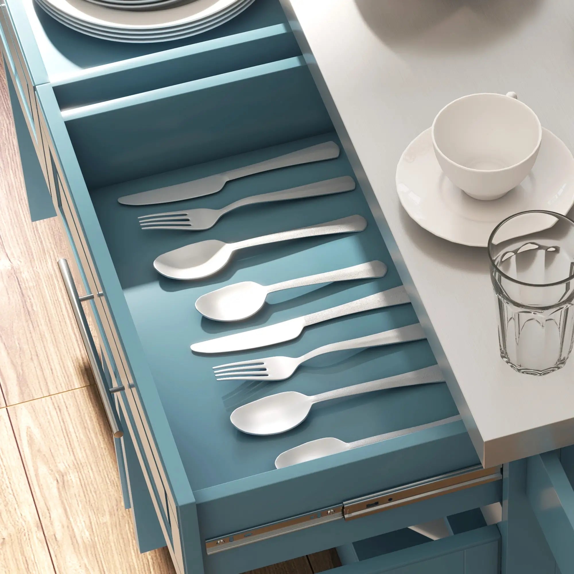 Rolling Kitchen Island with Storage, Stainless Steel Top, Light Blue Kitchen Islands & Kitchen Carts at Gallery Canada