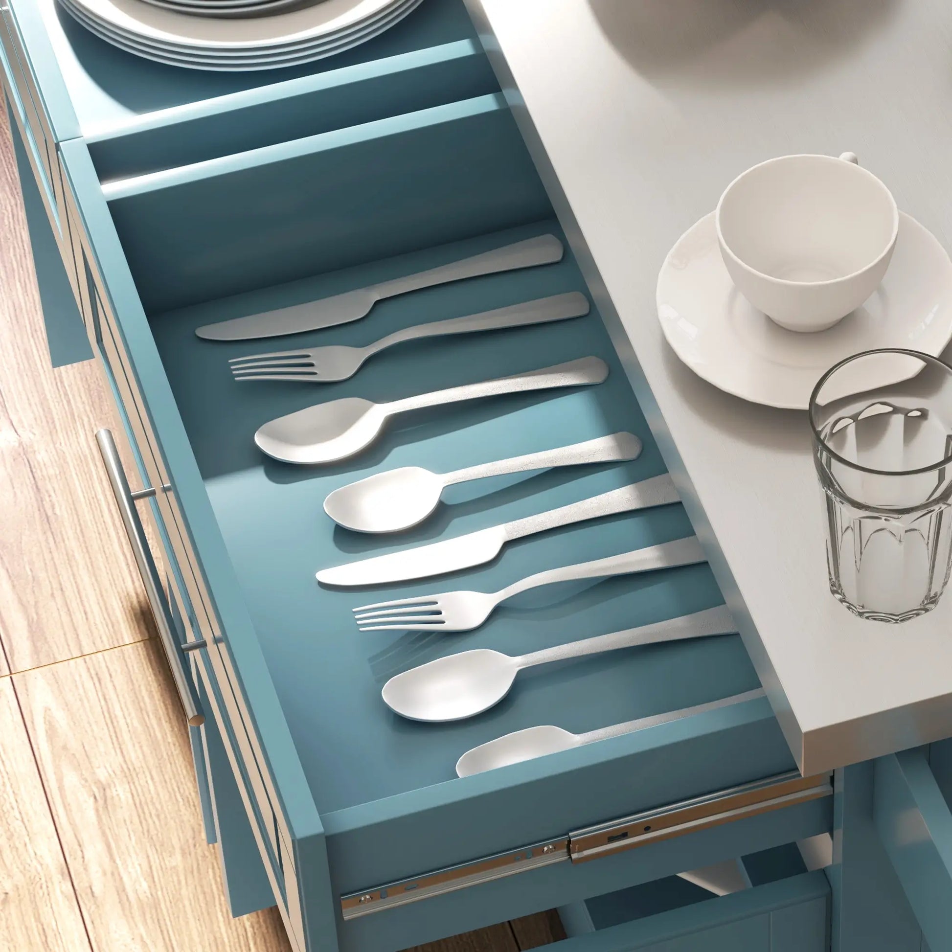 Rolling Kitchen Island with Storage, Stainless Steel Top, Light Blue Kitchen Islands & Kitchen Carts at Gallery Canada