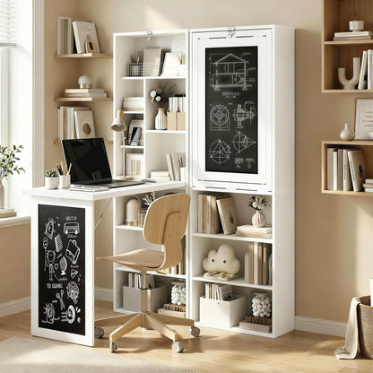 Fold-Out Convertible Office Desk, Wall Mount, White Computer Desks at Gallery Canada