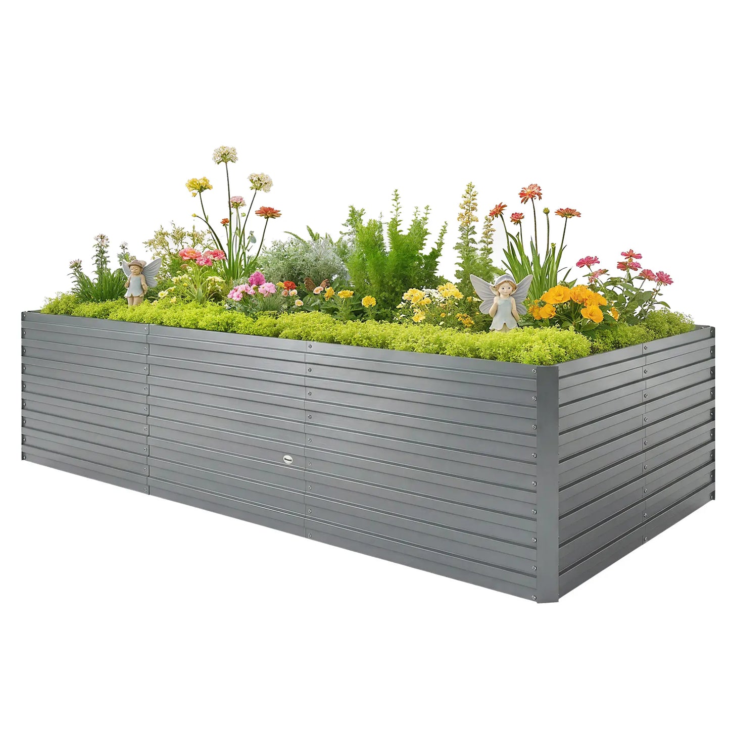 8' x 4' x 2' Raised Garden Bed, Galvanized Planter Box, Light Grey Galvanized Planter Boxes Light Grey at Gallery Canada