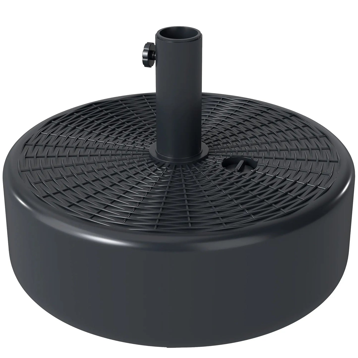 Patio Umbrella Base With Handle, 1.5" And 1.9" Poles, Black