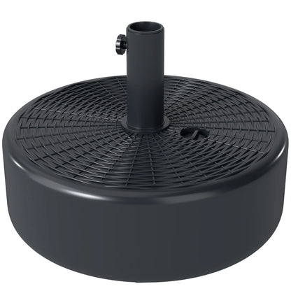 Patio Umbrella Base With Handle, 1.5" And 1.9" Poles, Black