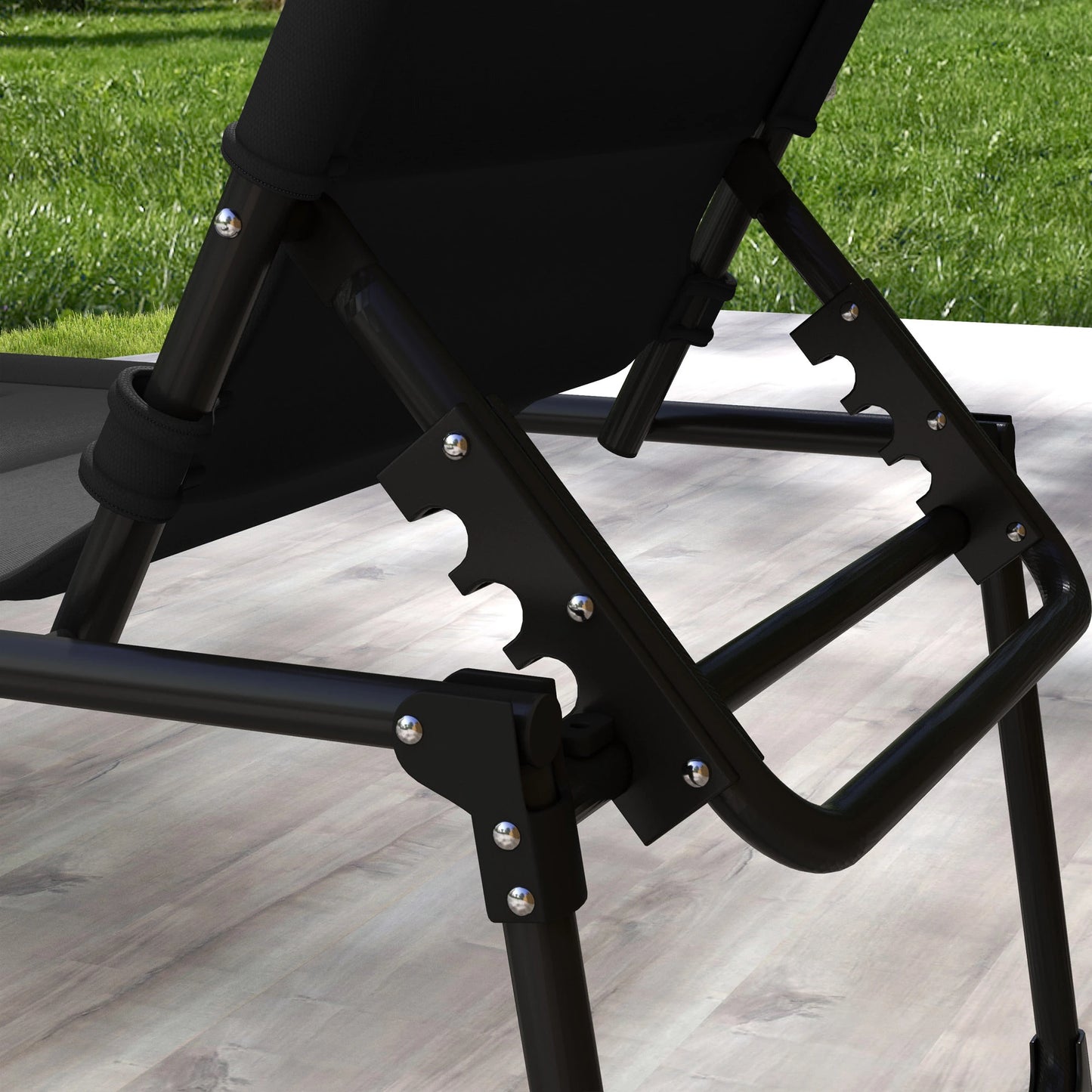 Folding Chaise Lounge, Adjustable Sunroof, Outdoor Quick Dry, Black Lounger Chairs at Gallery Canada