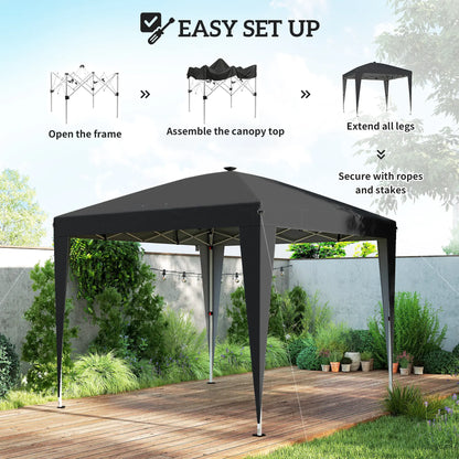 10 x 10 ft Pop Up Canopy Tent, UPF 50+ Instant Portable Shelter, Black Pop Up Canopies at Gallery Canada
