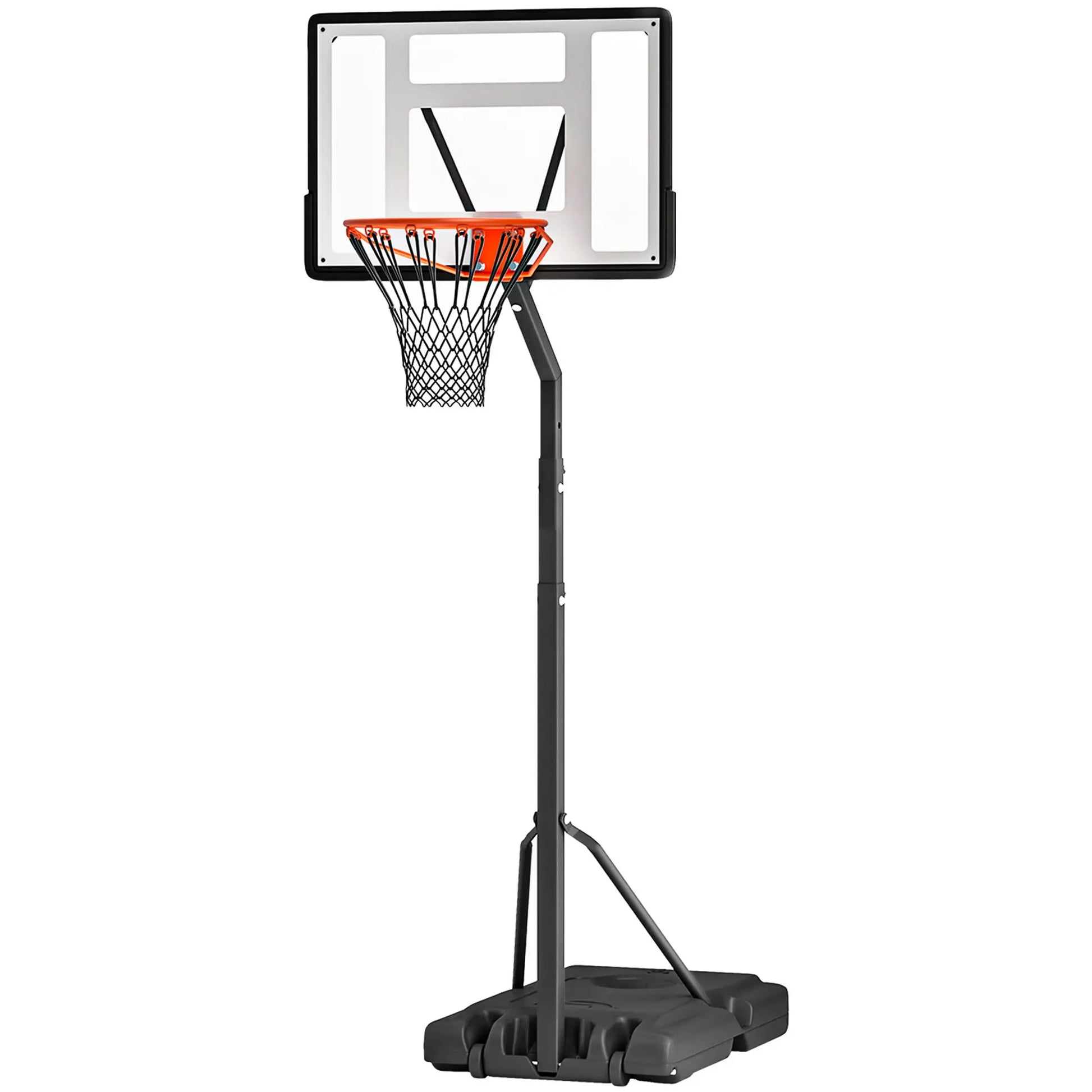 Portable Basketball Hoop Stand with Wheels, Height Adjustable 8FT-10FT, Black Basketball Black at Gallery Canada