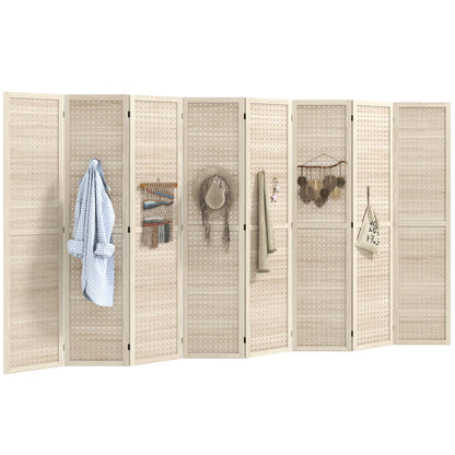 5.6 Ft. 8-Panel Room Divider, Pegboard Privacy Screen, Partition Wall, Natural Room Dividers at Gallery Canada
