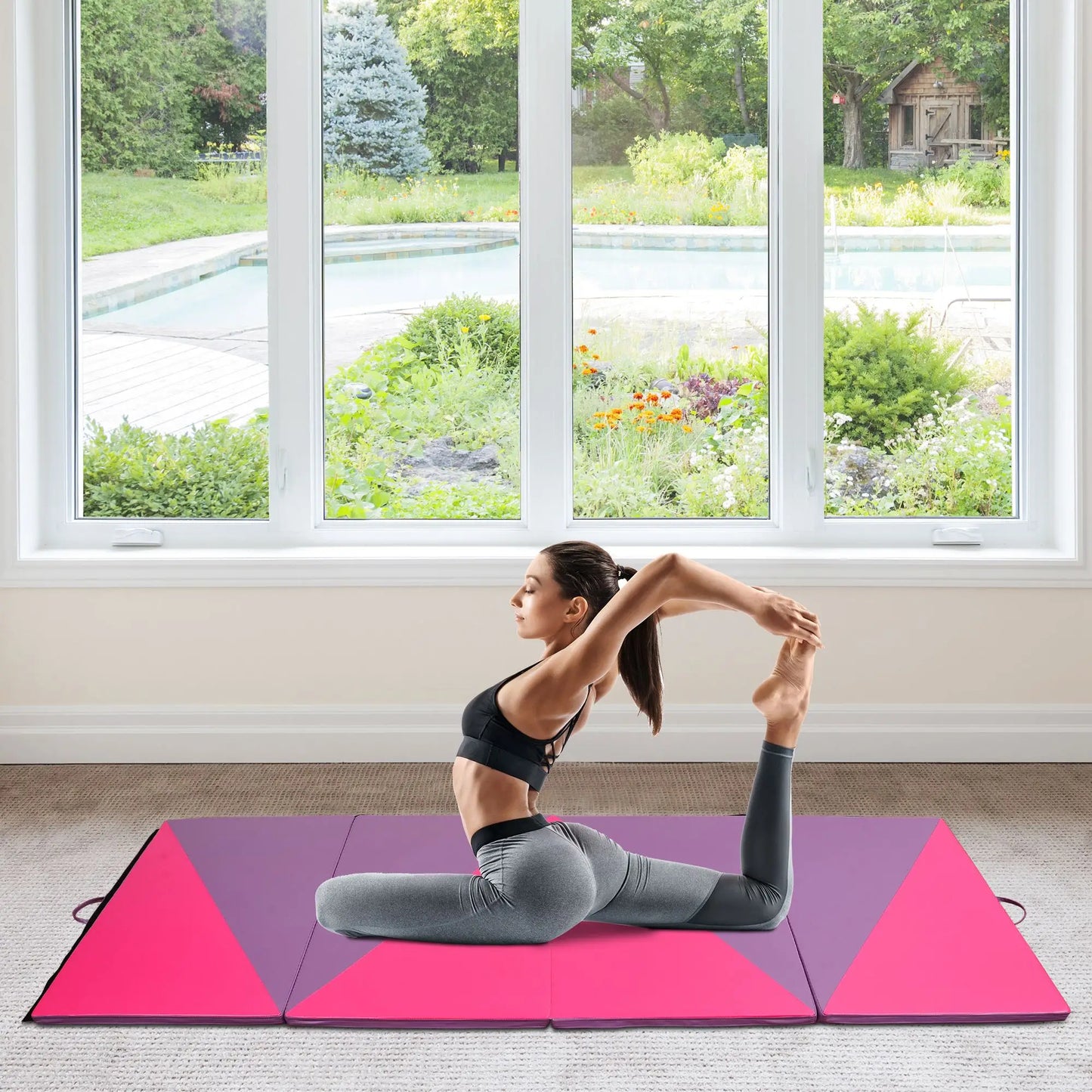 4'x10'x2" Folding Gymnastics Mat, Pink and Purple Gymnastics Mats at Gallery Canada